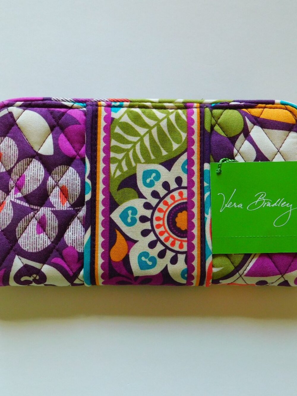 VERA BRADLEY Retired Plum Crazy Zip Around Accordion Wallet NWT - Picture 4 of 4